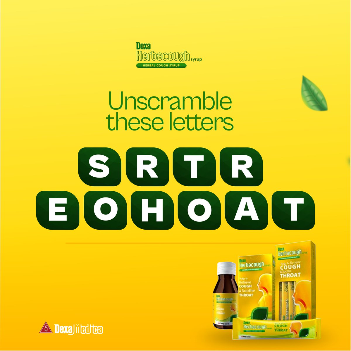 Think you can crack the code? Unscramble the word related to Herbacough and stand a chance to win a recharge card! #Herbacough #coughrelief #sorethroat #coughremedy #trivia