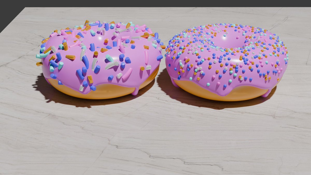 Blender Guru's latest donut tutorial nearing completion🔥😀,My donuts after a quick cycles render✌#blender #blender3d #blenderart #blenderguru #blendertutorial #blenderdonut #blenderdonuts #blenderdonutskills #3dmodeling #modeling #3dmodel #donutmodel #indie #indiegame #indie