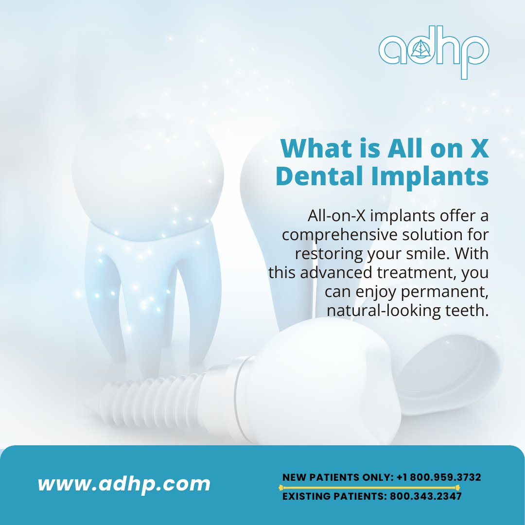 teethimplantsdr's tweet image. Say goodbye to missing teeth and hello to a confident smile! Our All-on-X dental implants provide a reliable and lasting solution for natural-looking teeth. Ready to smile brighter? 
#SmileWithConfidence #DentalImplants #HealthySmile #ADHP