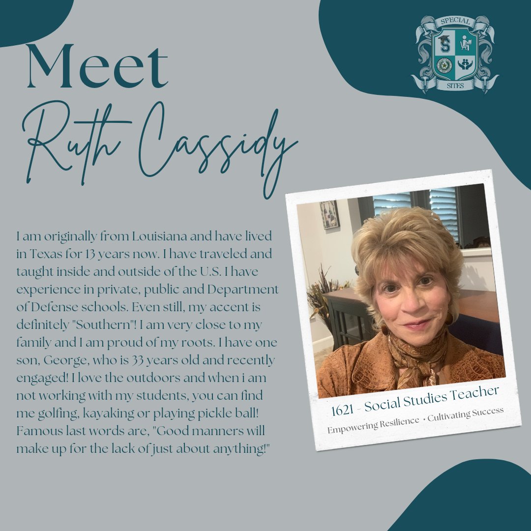 New year, new team, &amp; ✨️new vibe✨️. We're so excited for the universe of possibilities that are in store for the 24-25 school year. Help us welcome, Ms. Ruth Cassidy, 1621 Social Studies Teacher, to the Special Sites team! 
#EmpoweringResilienceCultivatingSuccess