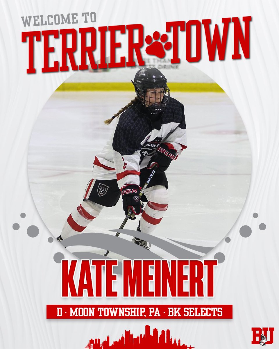 Please welcome our third blueliner from the incoming class, Kate Meinert! 

We look forward to Kate joining us after playing the the past two seasons with @BKSelectsGirls! #GoBU 🐾