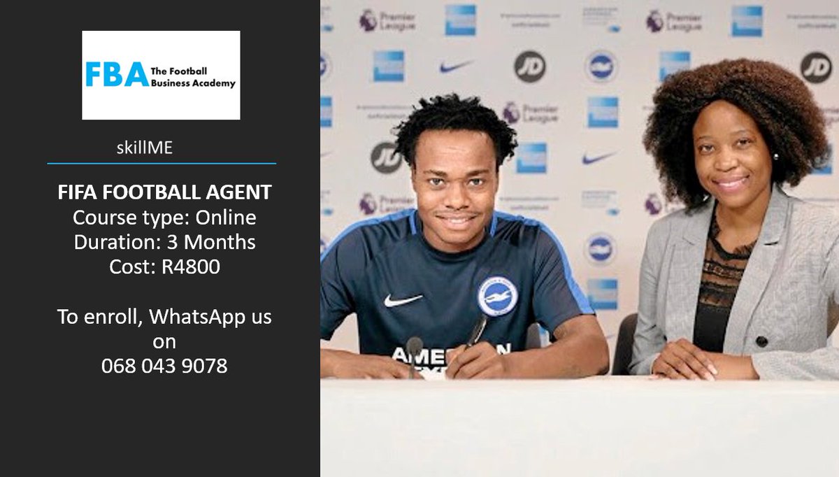 fbalearning's tweet photo. FIFA FOOTBALL AGENT
Course type: Online
Duration: 3 Months
Cost: R4800 
 
To enroll, WhatsApp us on
068 043 9078

#FBALEARNING
#FOOTBALLAGENT https://t.co/YPFKQkdlRz