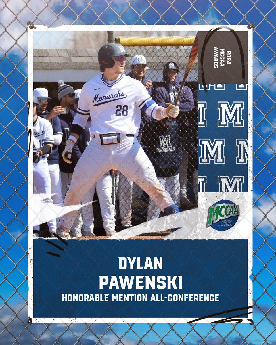 HONORABLE MENTION 💪

Sophomore do-it-all DH/OF/UTL <a href="/dpaw28/">Dylan Pawenski</a> has earned Honorable Mention All-Conference honors!