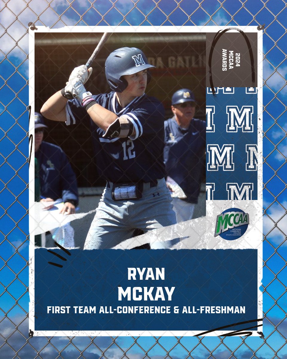 FIRST TEAM! 🏅

Freshman 3B <a href="/Ryanmckay28/">Ryan McKay</a>'s incredible first season at Macomb ends with the following honors: 

🔷 First Team All-Conference
🔷 All-Freshman Team