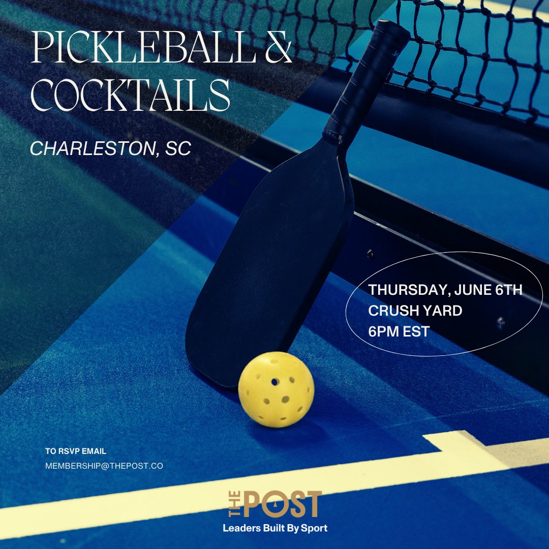 We are coming to Charleston, SC next week! Join  Members of the community for an evening of pickleball and networking at  Crush Yard on Thursday, June 6th. DM us to RSVP
#charlestonsc #athletes #community #communityevents #pickleball #pickleballevents #networking