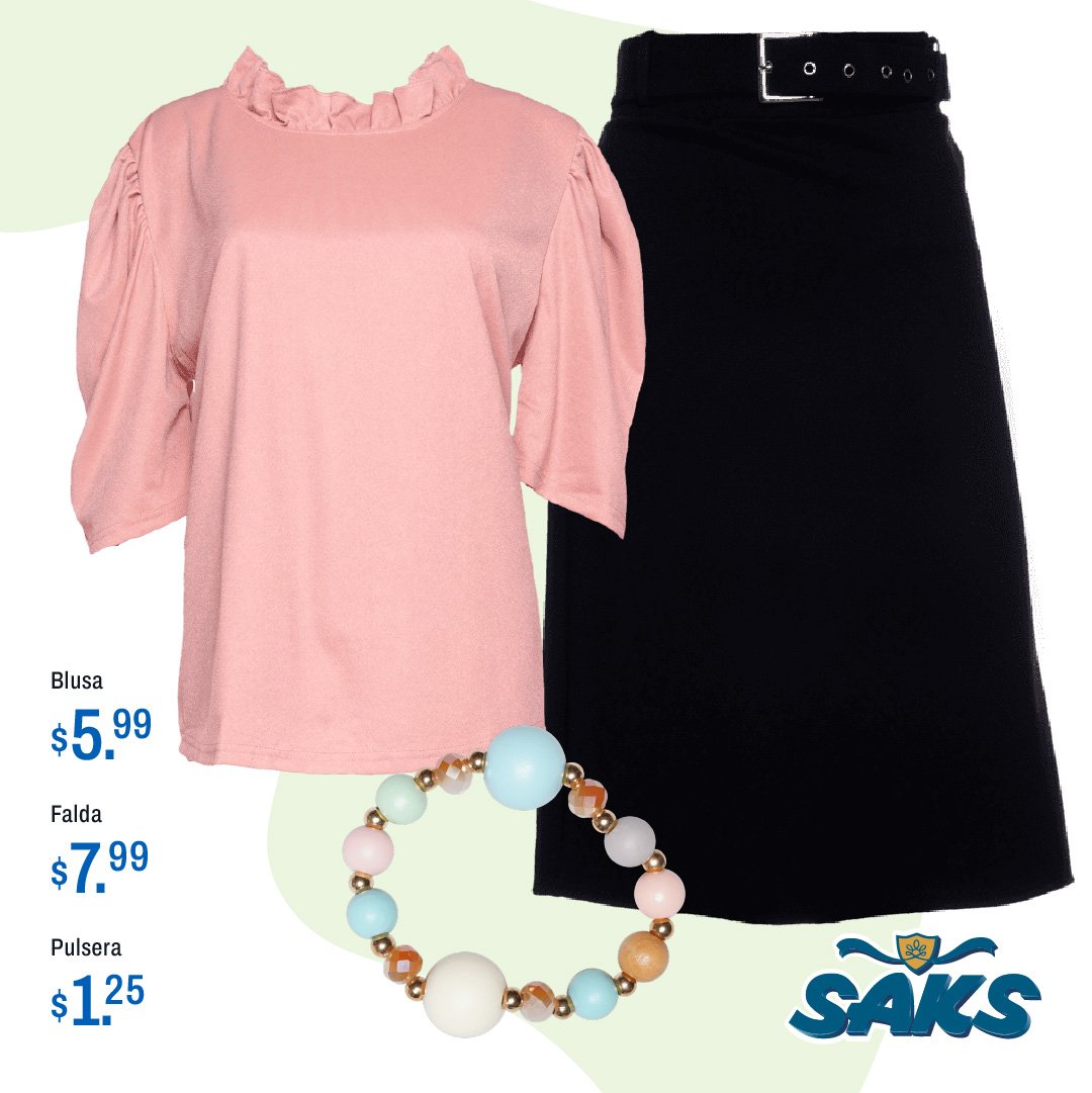 Déjate llevar por el glamour que solo puedes encontrar en Saks. 😍 

Blusa - 1441045.
Falda - 1442858.
Pulsera - 1431198. 

#modasaks #sakspanama #moda