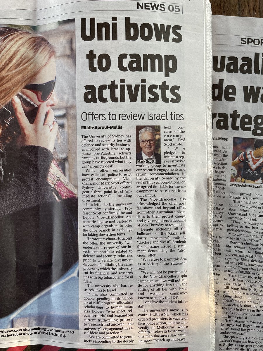 Sydney University’s excuse for leadership just disgracing itself and bringing shame to we its alumni … Mark Scott’s record of ‘failing upwards’ through the ABC &amp; public schools was perhaps amusing before but it is no longer