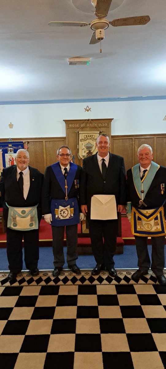 MarcusSummers81's tweet photo. Fantastic night out visiting Rose of Raby Lodge No. 1650 for the Initiation of Bro Daniel Graveston, an excellent ceremony lead by WM Geoffrey Pearson #TeamTees on tour 🤝 #Freemasonry #Freemasons https://t.co/0PPhAChalu