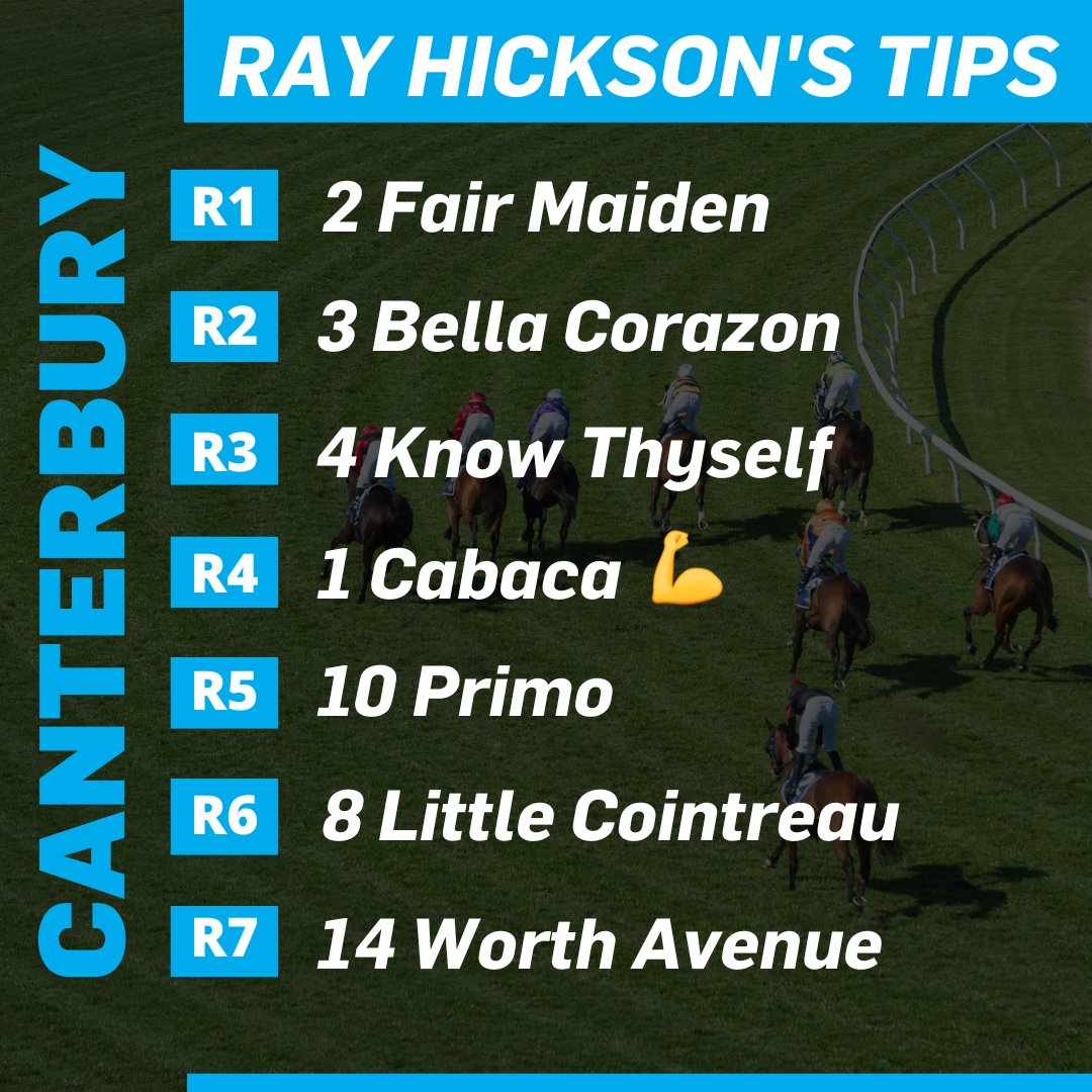 Tips from @ray_hickson for Canterbury 👇 ☀️Fine🏟️Soft 5⏰Race 1 at 1pm Updated preview: tinyurl.com/2p8rzp82