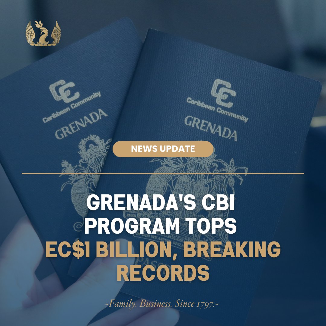 #Grenada's #CitizenshipbyInvestment Program had a record-breaking year, surpassing EC$1 billion in revenues and setting new application records. Donations to the National Transformation Fund also saw a 321% increase year-on-year.
#dualcitizenship #secondpassport #passportready