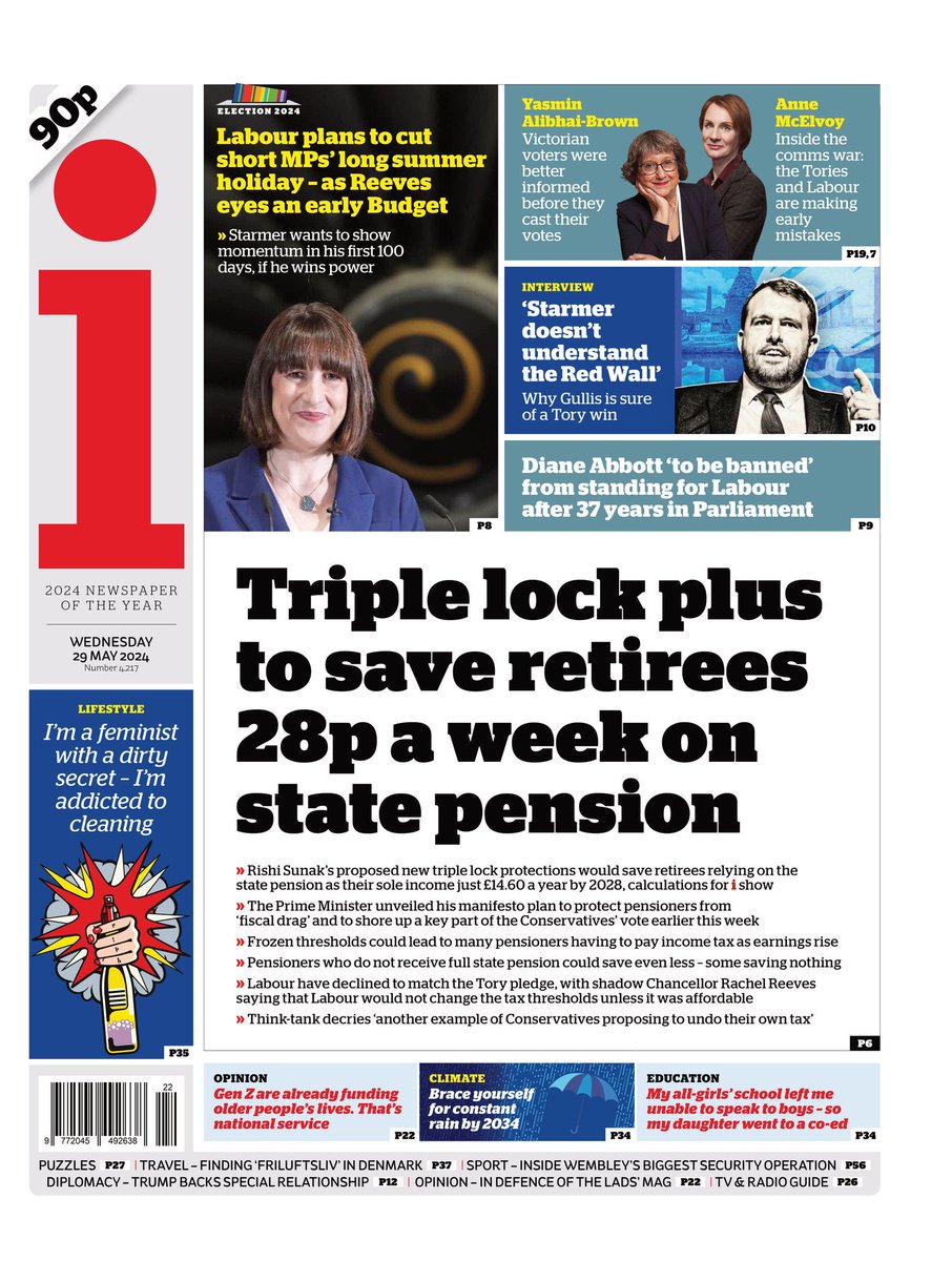 All this hype on the Triple lock plus and it turns out it will save retirees 28p per week on state pension! #MoreTorySpin