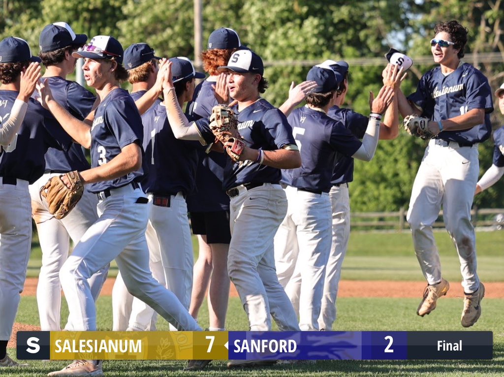monsterphotoiso's tweet image. UPDATE: 2024 DIAA BASEBALL STATE TOURNAMENT ROUND THREE - MAY 28 - #13 Salesianum defeats #5 Sanford 7-2; total domination! The SALS are headed back to the semifinals 📸 @monsterphotoiso #scorestream #delhs