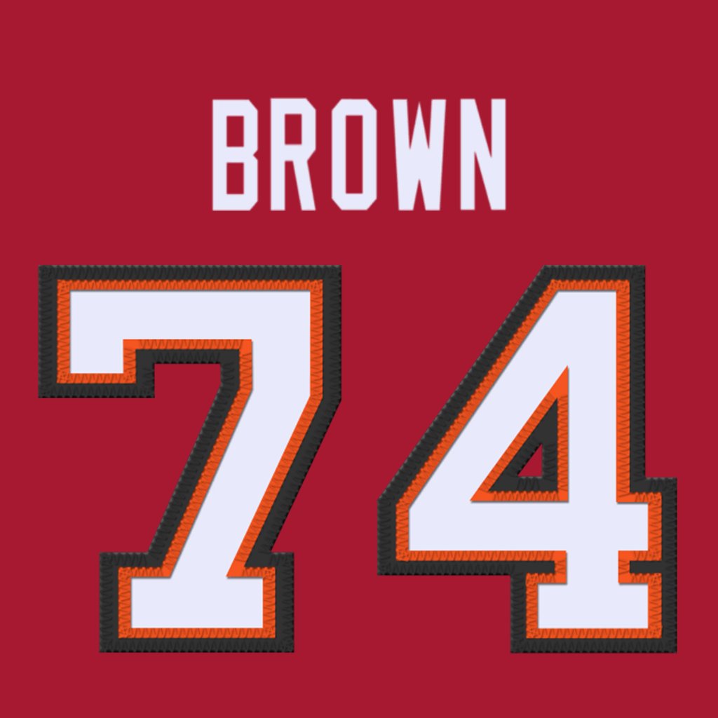 Tampa Bay Buccaneers DL Earnest Brown (@ErnieBIV) is wearing number 74. Last assigned to Logan Stenberg. #WeAreTheKrewe