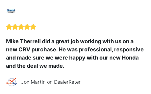 We just received a great review on DealerRater. Thank you Jon Martin! dealerrater.com/dealer/Honda-C…