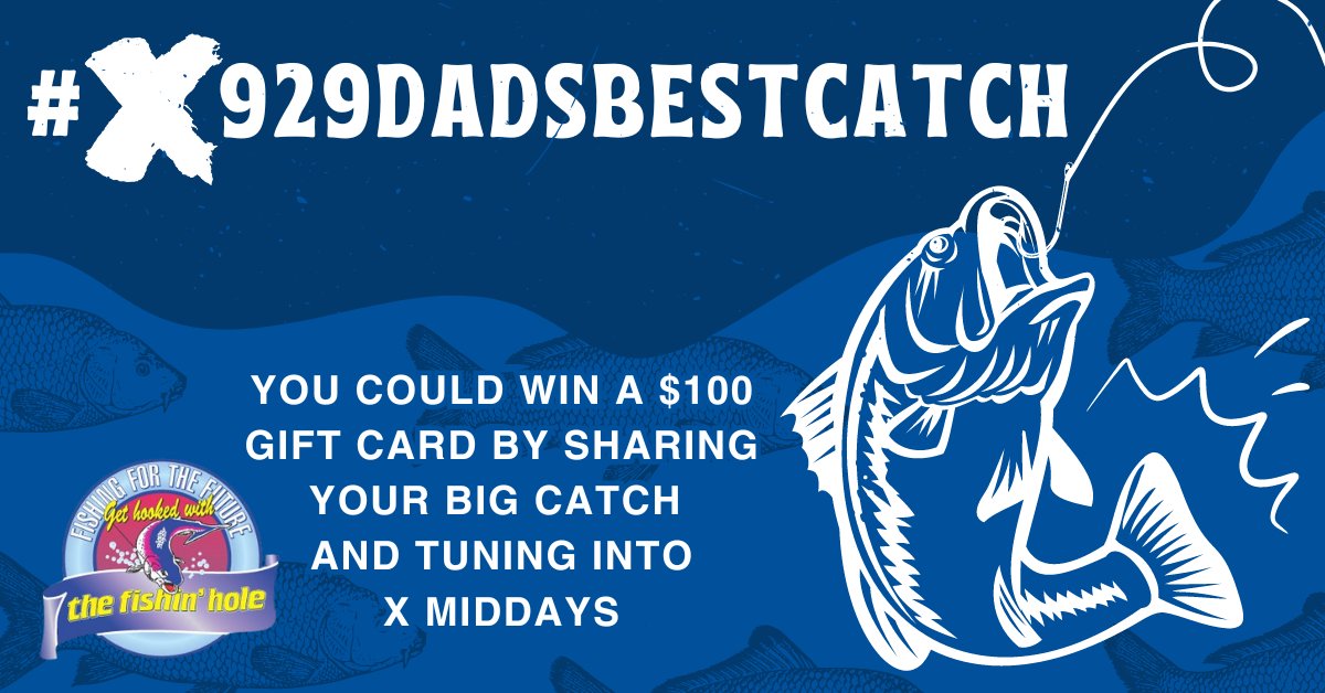 You could be reel in a big $100 gift card for new gear from @thefishinholeca! 🎣 🐠 Post your favorite photo of you and your dad on X or Instagram with #X929DadsBestCatch for a chance! Plus, tune into the X Middays for a cast at one today & tomorrow! 🎁 x929.ca/2024/05/21/the…