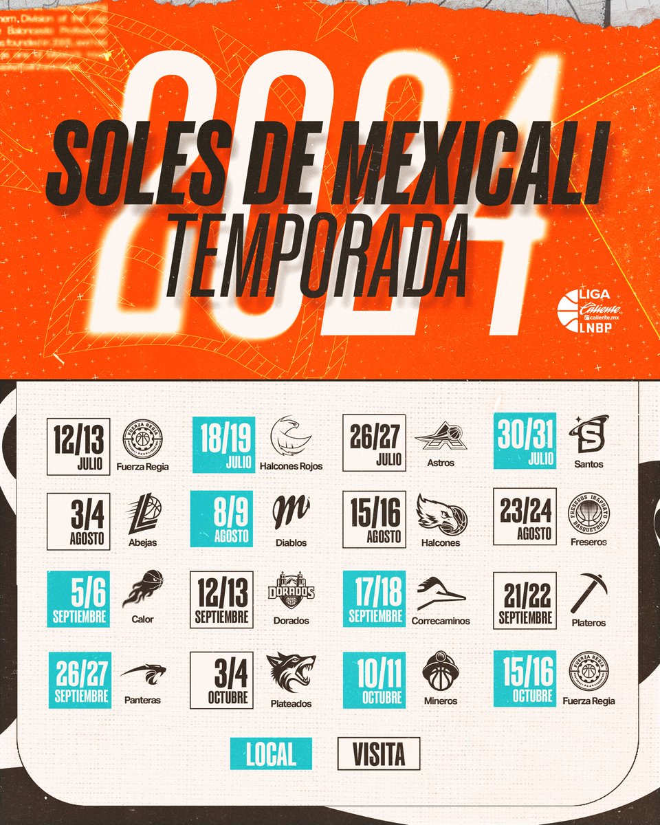 ¡Habemus Calendario Oficial! 📅 Conoce nuestros encuentros de la #Temporada2024 y disfruta de nuestros espectaculares juegos de local en el PSF. #ElVerdaderoNorte #Mexicali