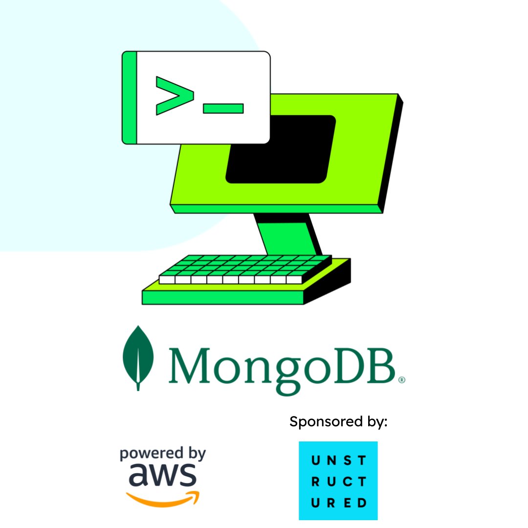 🚀 Attention Bay Area Generative AI developers and startups! I'm thrilled to invite you to join me at the @MongoDB GenAI Hackathon with @awscloud, sponsored by @UnstructuredIO! This event is also co-hosted with local communities: Women Founders Bay (@marianebekker) and