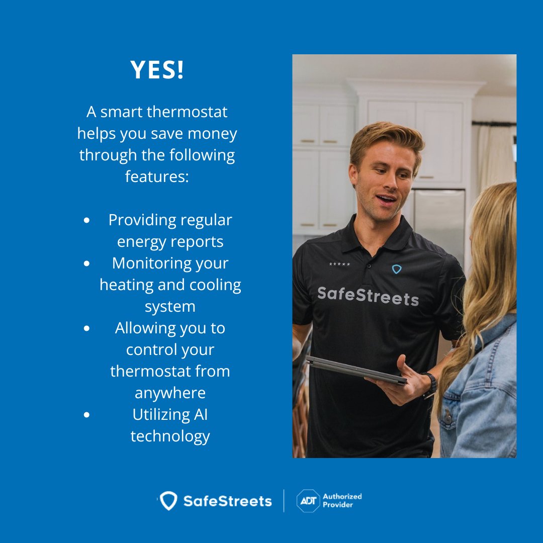 _SafeStreets's tweet photo. Can a thermostat save you money?

Yes 🙌 Scroll through to find out how!

#safestreets #safestreetsprotects #homesecurity #smartthermostat #homeprotection https://t.co/enGf1zuvyc