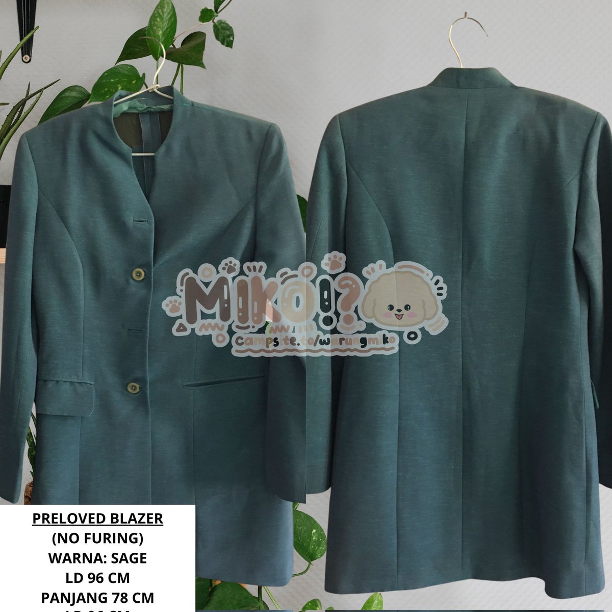 novembev's tweet image. [PRELOVED]

WTS (Want to Sell) Blazer Hijau Sage Unisex:
- Good condition (pemakaian pribadi)
- No furing
- Deskripsi lebih lanjut ada di pict

📸 Foto asli dari owner
💸 30k (COD / Checkout di 🍊)
🏡 Bekasi, Jawa Barat

#zonauang #prelovedbekasi #prelovedblazer #thrifting
