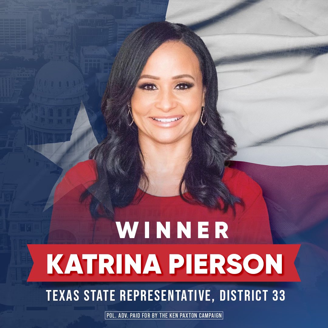 Congratulations to @KatrinaPierson for DEFEATING Austin RINO Justin Holland. You have sent a strong message to Austin that if members continue to prioritize Democrats over our Conservative Agenda they will not return in 2026.
