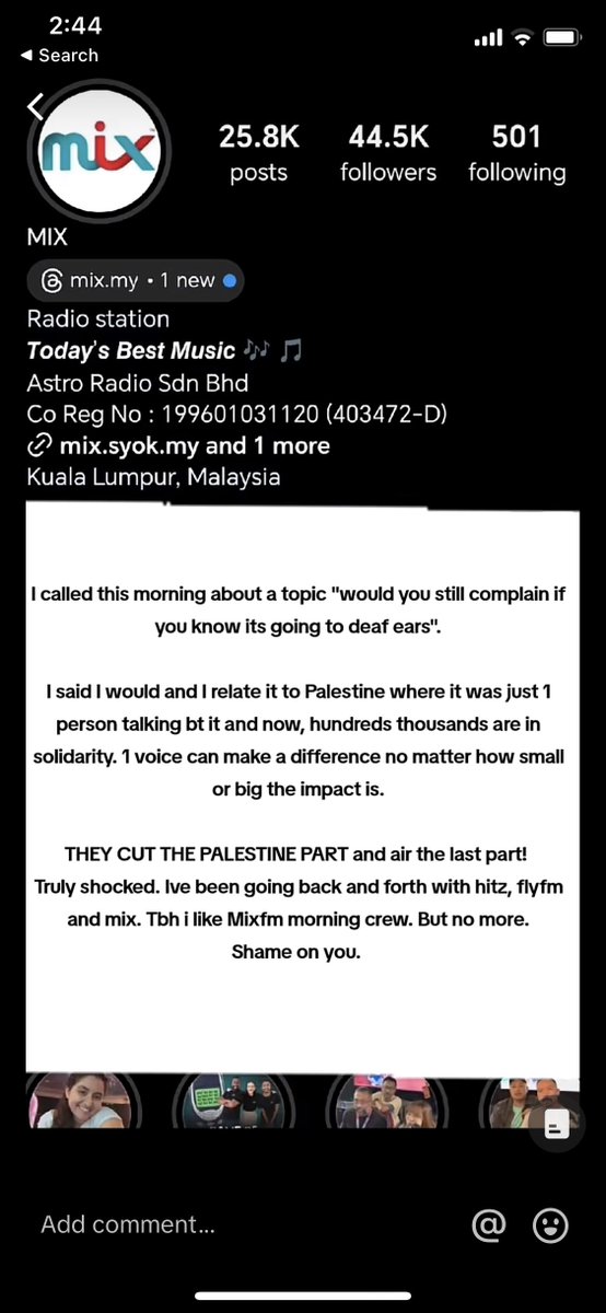 Kembali lagi ke rancangan siapa terpaling “neutral” di Malaysia?

Mix FM, can you explain this allegations?

Betul ke korang potong part pemanggil bila bercakap mengenai isu 🍉?

@mixdotmy