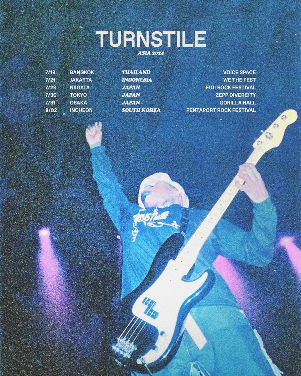XtremeMerch's tweet photo. Turnstile akan tampil di Jakarta tanggal 21 Juli 2024 di We The Fest 🤘🏿🗿 https://t.co/FokX77xWIB