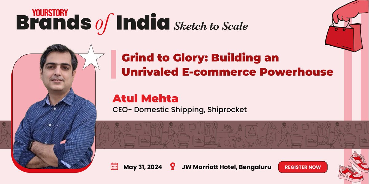 🔊 Attention, eCommerce entrepreneurs and leaders! Brace yourselves for the game-changing keynote 'Grind to Glory: Building an Unrivaled Ecommerce Powerhouse' at #BrandsofIndia 2024. 

📦 In this power-packed session, Atul Mehta, CEO of domestic shipping at @ShiprocketIndia, will