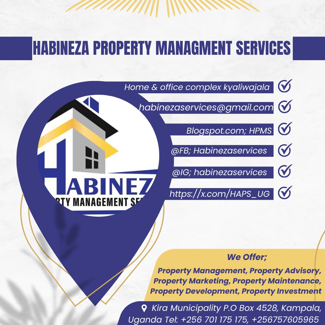 'Your property journey starts here! Visit us, follow us, and explore our services: Sales, Rentals, & Management #Propertymanagment  #RealEstate #PropertyExperts #HPMS #uganda