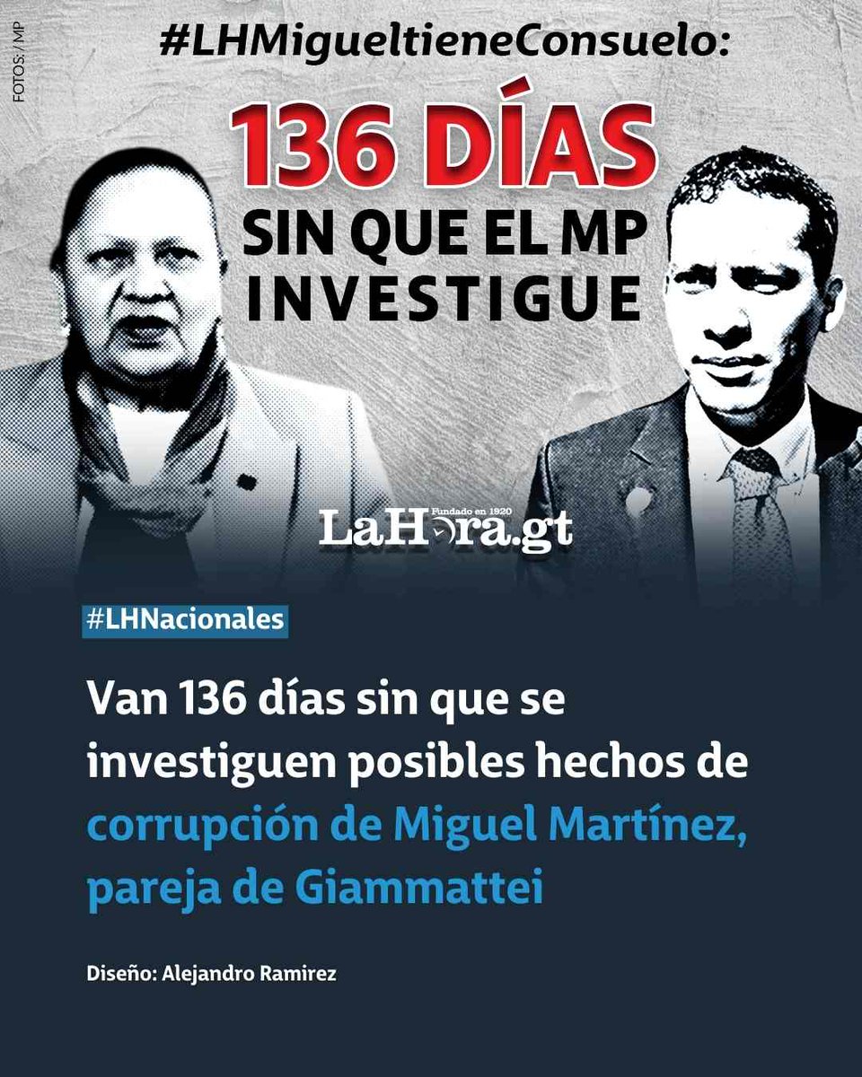 #LHNacionales | Van 136 días desde que Giammattei dejó el mando y aún no hay investigaciones contra Martínez. 
Sigue leyendo aquí 👉 lnk.bio/s/lahoragt/860…