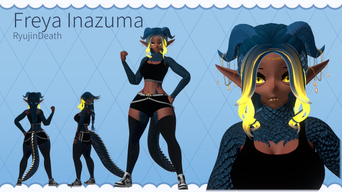 RyujinDeath's tweet photo. So.....I did a trend like the others~ 

How does it look!?

#vtuber #dragonmama #smashable https://t.co/IdQnP6llre