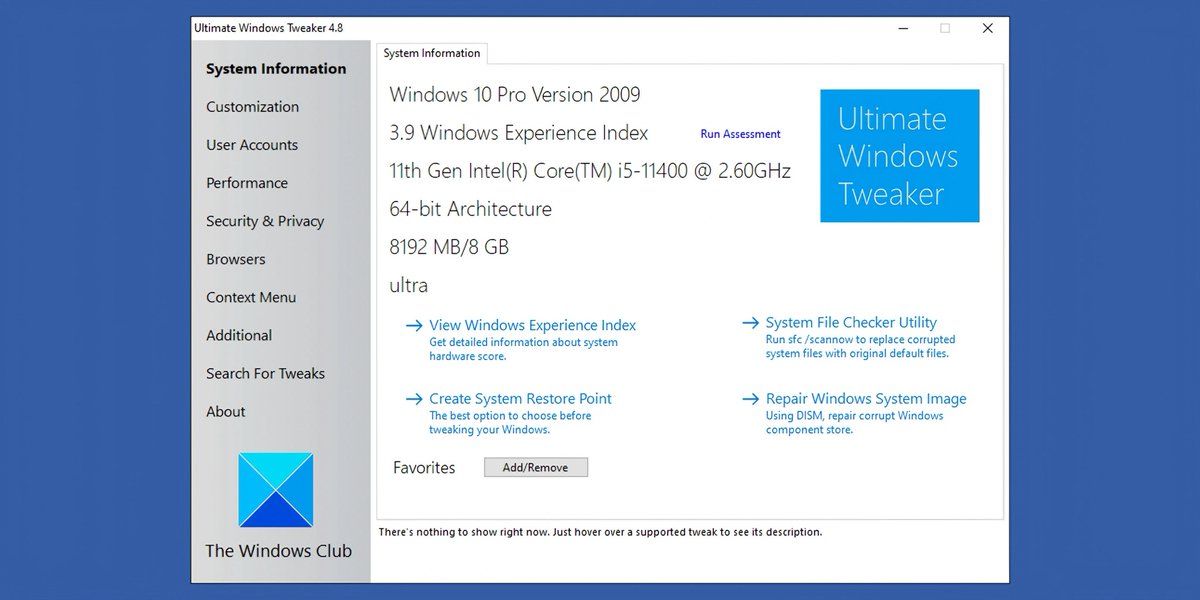 Solvusoft's tweet image. Use &apos;Ultimate Windows Tweaker&apos; to unlock the power to customize Windows with a plethora of Registry and Group Policy adjustments! #WindowsTweaker #PCoptimization #SolvuSoft @TheWindowsClub