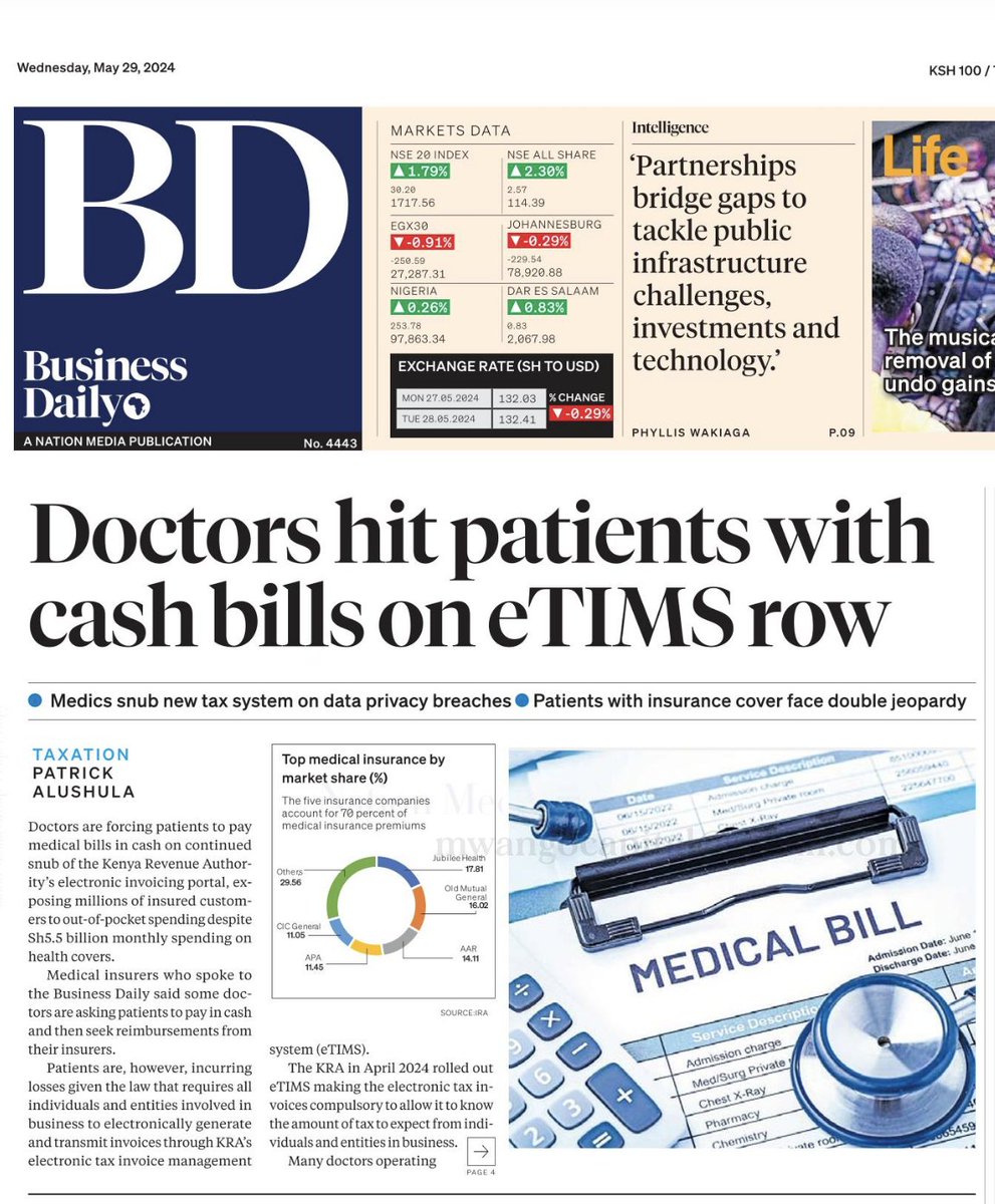 Doctors are asking patients to pay in cash to avoid eTIMs.

The challenge is insurers can't reimburse such expenses.

Tough spot.