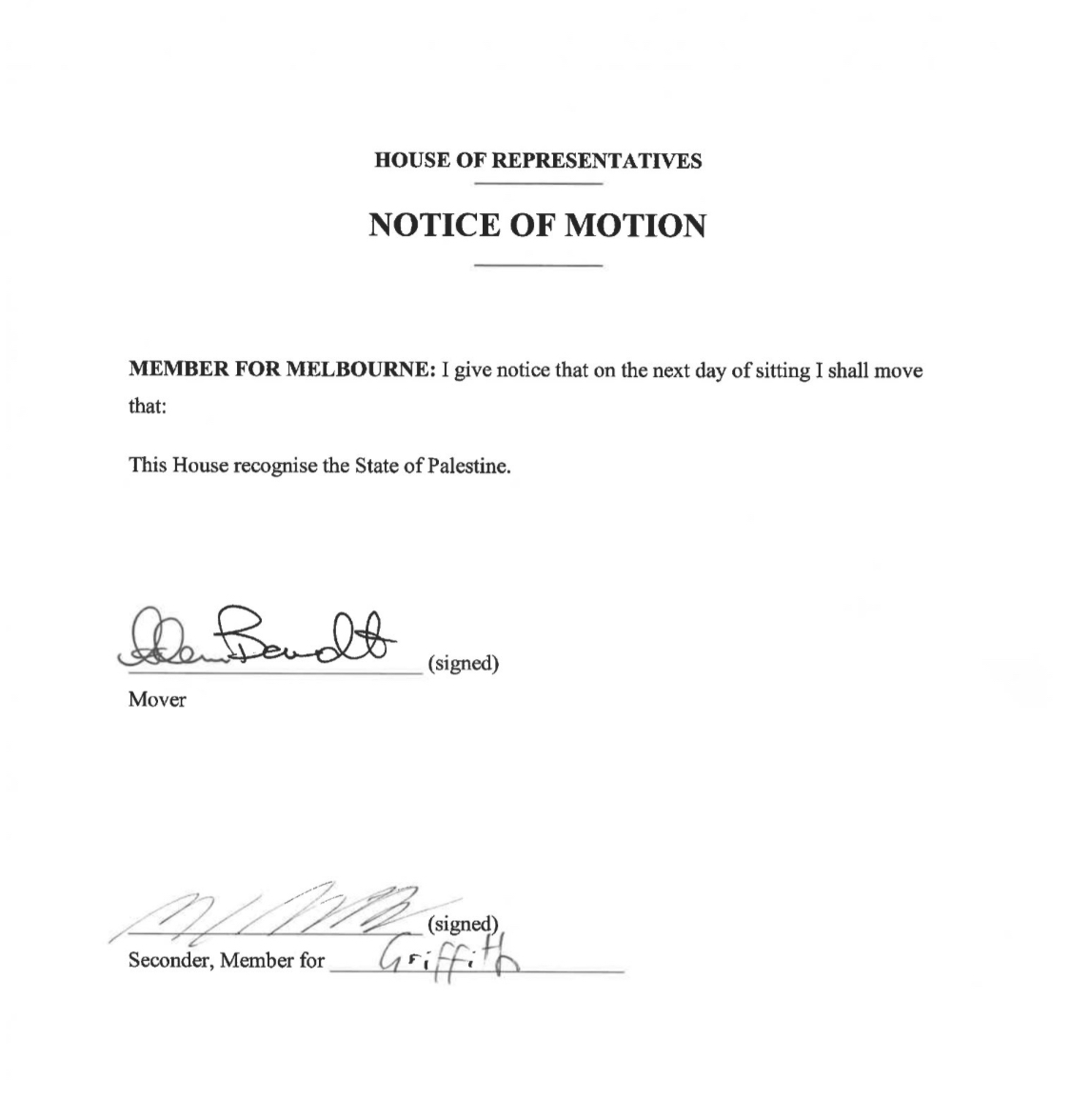 Today Adam and I moved in parliament, on behalf of the Greens, to recognise the state of Palestine. Labor, Liberals, Nationals all joined together to vote against the motion. 

The Greens and Andrew Wilkie voted yes. 

History will remember moments like this.