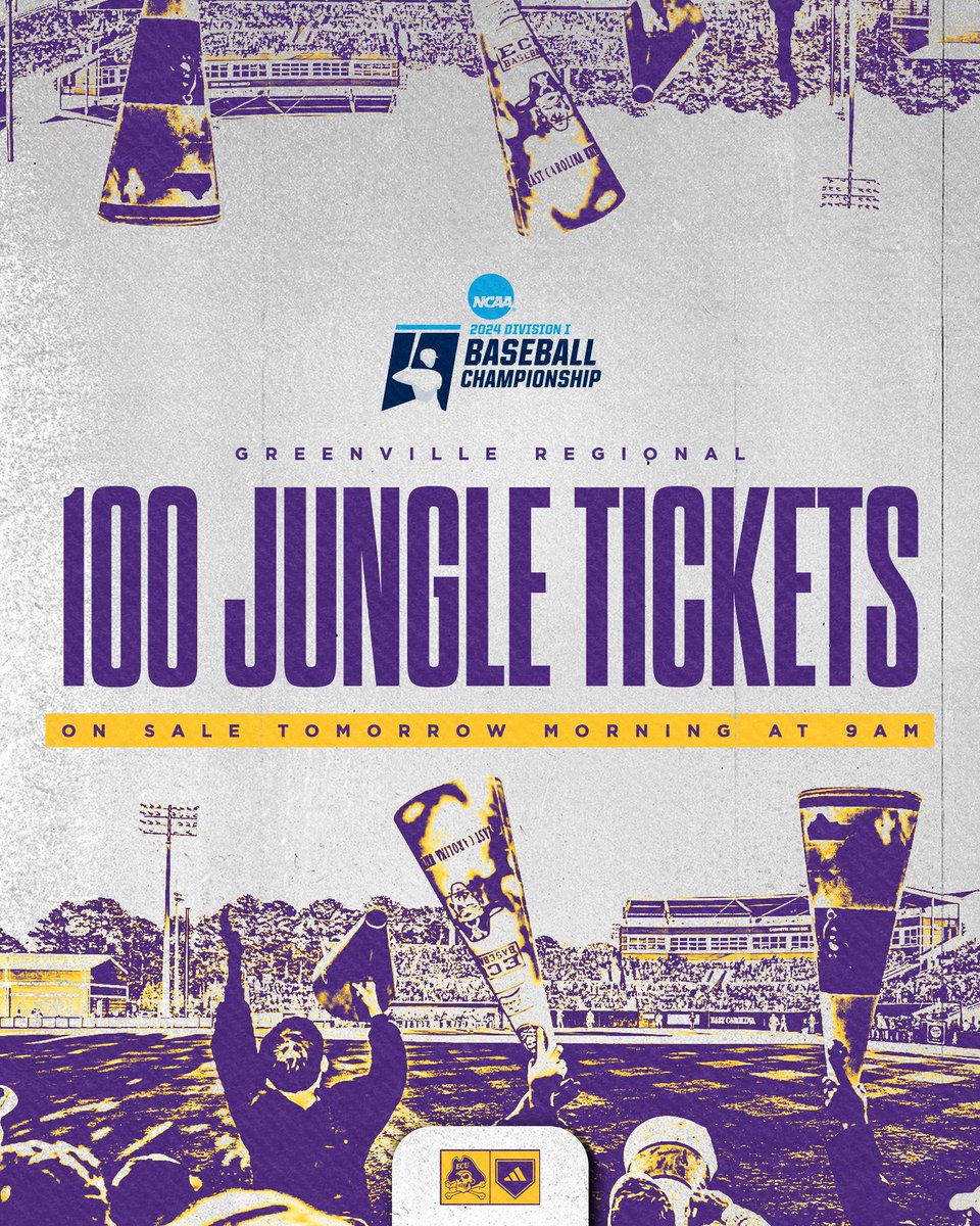 All-Session Regional tickets will go on sale to the general public tomorrow at 9 am!🏴‍☠️⚾️ Tickets will be sold on a first come first serve basis and available in the outfield Jungle area only. 🎟️- ecupirates.evenue.net/cgi-bin/ncomme…