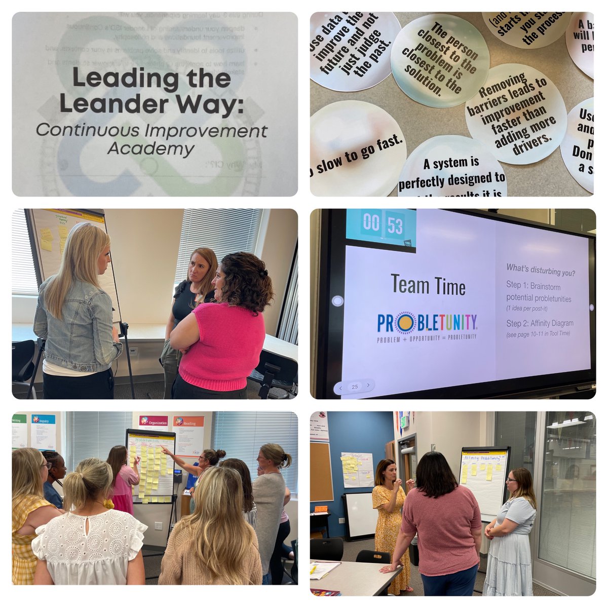 Summer Professional Learning in action! Kicking off #1LISD Continuous Improvement Academy with amazing teams & individuals who seek to learn more about systems thinking & connections to the Leander Way! #failforward #pearlsofwisdom #dr.deming