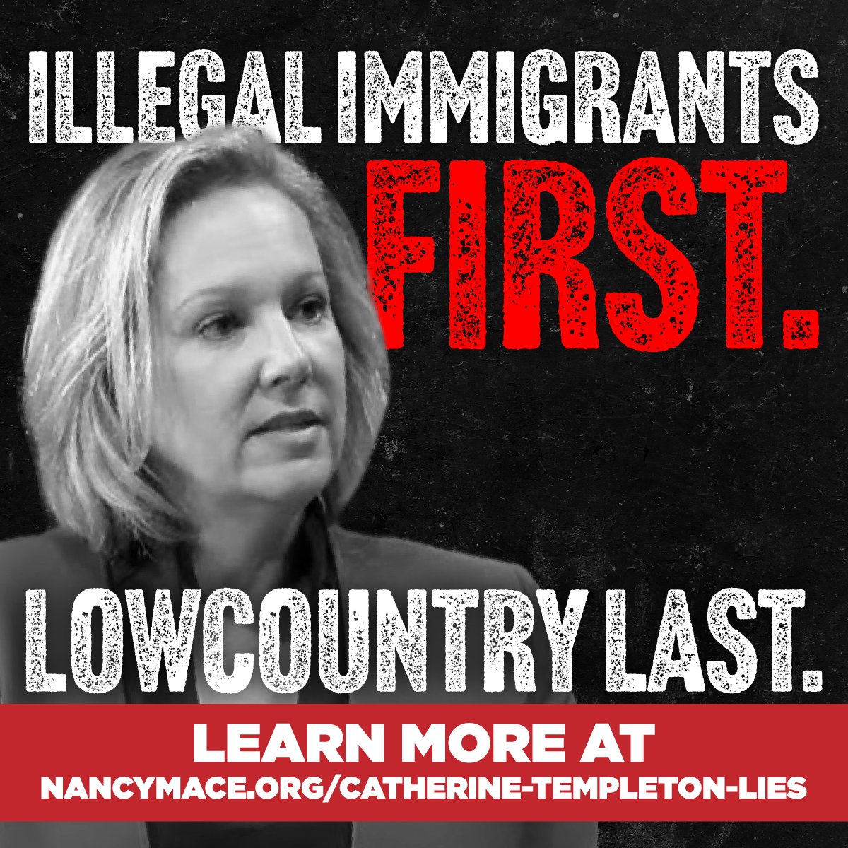 Our opponent gutted illegal immigration enforcement in South Carolina. Her record is clear, no matter how many times she lies. She CUT illegal immigration enforcement by 85% and the state’s budget from $2million almost down to $0.