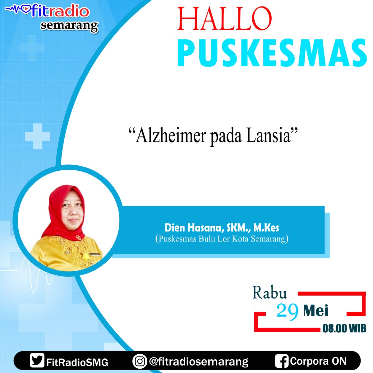 Hallo Puskesmas Jam 08.00 WIB

Alzheimer pada Lansia

Interaktif WA SMS 0811 811 9570

#hallopuskesmas #stayfit #puskesmas #stayfitforlife #lansia #kesehatan #indonesia #radiokesehatan #alzheimer #radio #mei #rabu