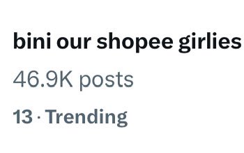 Can’t get over sa pasabog ni shopee yesterday, kaya trending padin tayo!! 

BINI OUR SHOPEE GIRLIES

#AngDaliDalisaShopee
#BINIatShopeeMediaLaunch
#ShopeexBINI @BINI_ph
