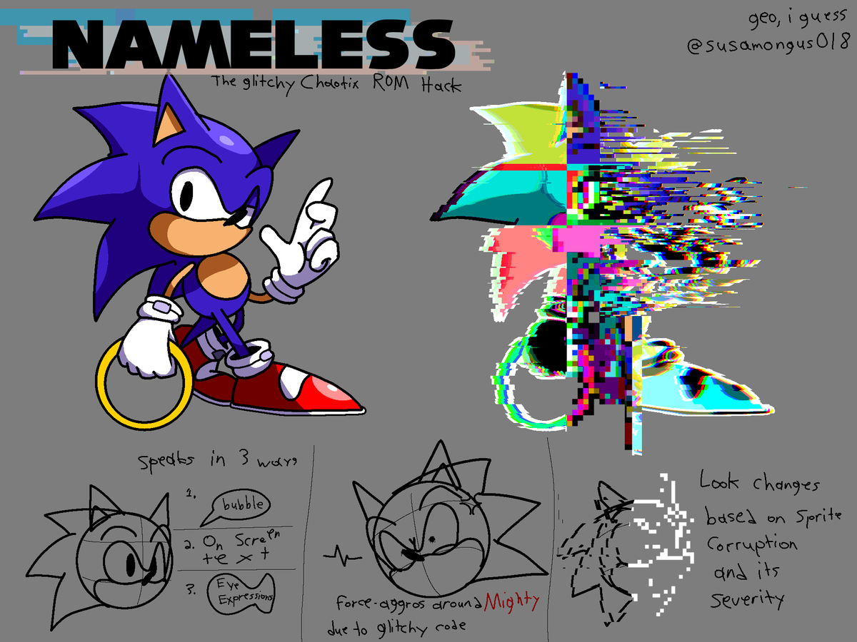 susamongus018's tweet photo. this is lazy as fuck for a ref sheet (and mildly rushed, hence the lack of shading on the ring) but I tried

just wanted to update his artwork 
#KCSpeedDemon #sonicexeoc https://t.co/sfBr7jtrqA