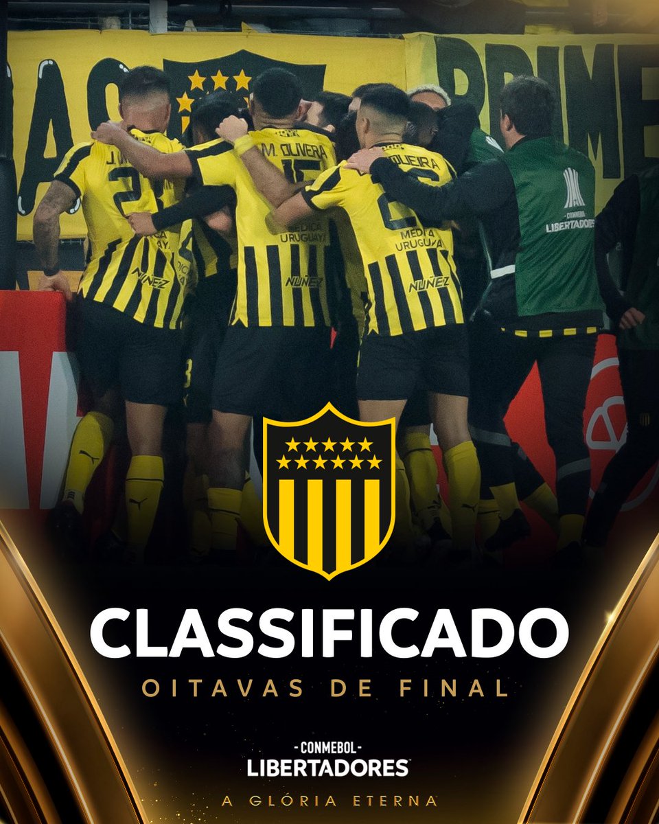 🇺🇾🟡⚫️ A volta de um gigante! O <a href="/OficialCAP/">PEÑAROL</a> está nas Oitavas de Final da CONMEBOL #Libertadores após 1⃣3⃣ anos.
