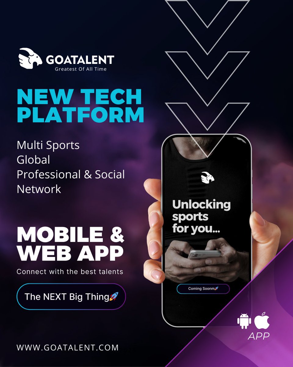 Our journey begins! Our platform connects sports pros & enthusiasts worldwide. We empower our users to showcase thier talents, find jobs, socialize, offer services, learn - all in one place.

We are unlocking sports for you🥇🐐.

#SportsCommunity #JoinUs #inclusion #talen #goat