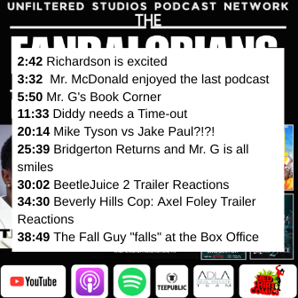 On this week's 'Diddy needs a Behavoir Plan' episode of the podcast we discuss entertainment news like:  
#Diddy behavior, #BRIDGERTON return, underperforming films and trailers for Beverly Hills Cop 4 and Beetlejuice 2.
podcasts.apple.com/us/podcast/did… 

@unfpod