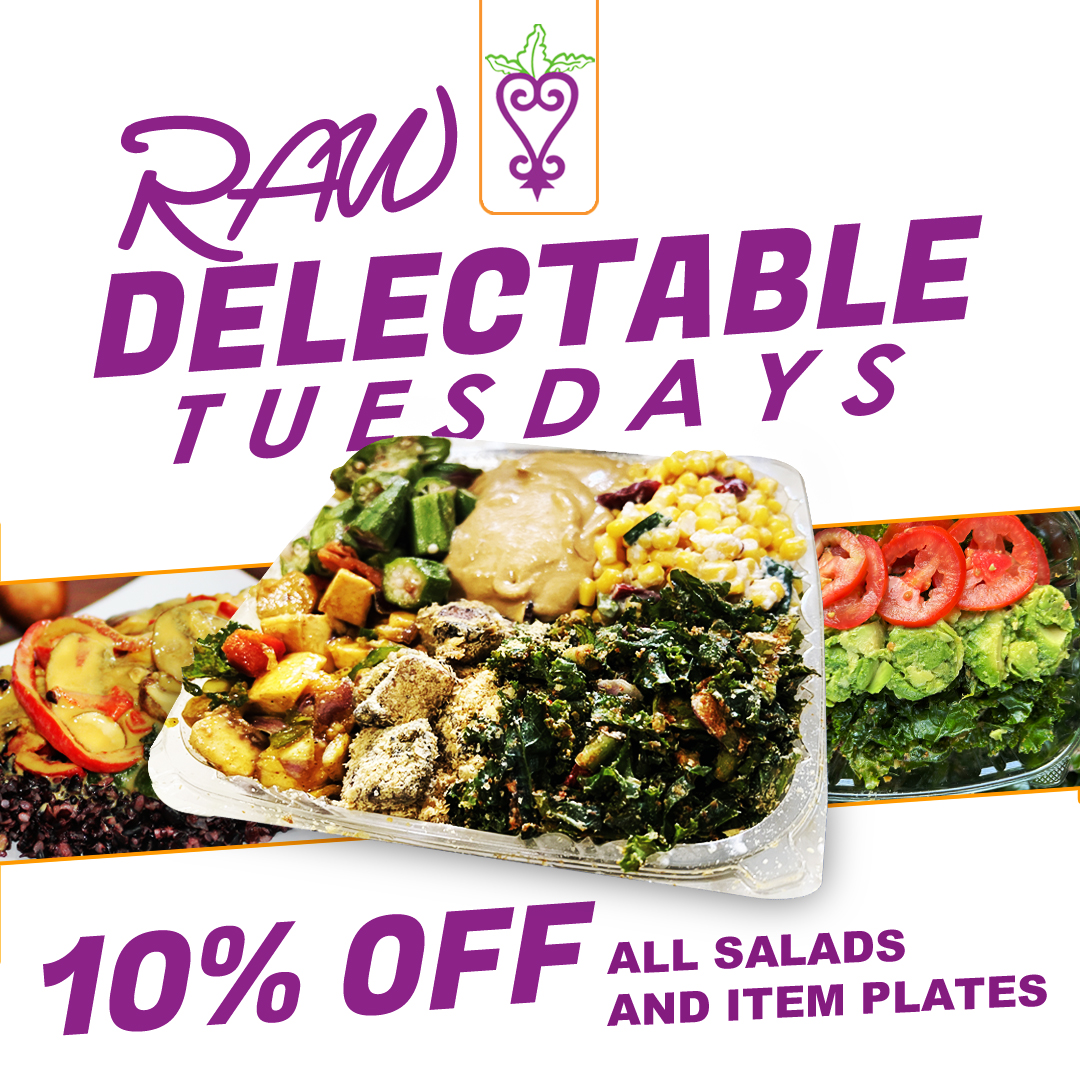 Treat yourself to something special  – delicious love from our amazing menu of Raw Delectables! Get your discount and indulge - your taste buds will be on cloud nine. 😋 (Made To Order Only!)
#rawtuesdays #rawdelectables #tastebudstreats #discounttreats