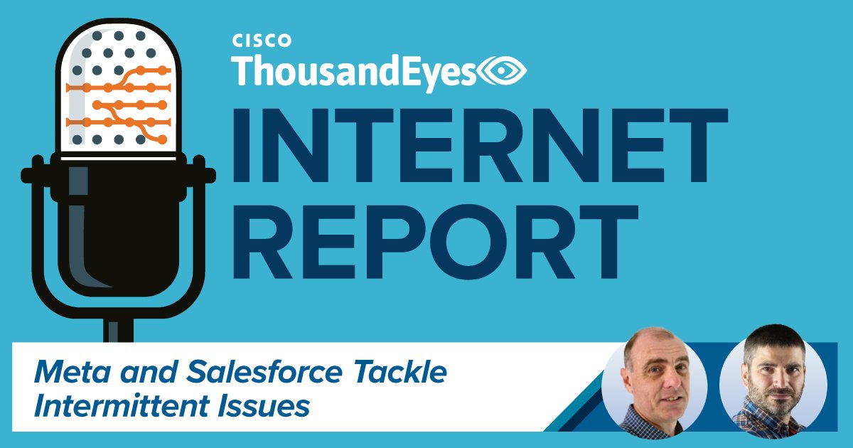 When a service encounters intermittent issues, identifying the problem and its root cause can pose extra challenges. More on this—and recent issues at Meta and Salesforce—in the latest Internet Report: thousandeyes.com/blog/internet-…