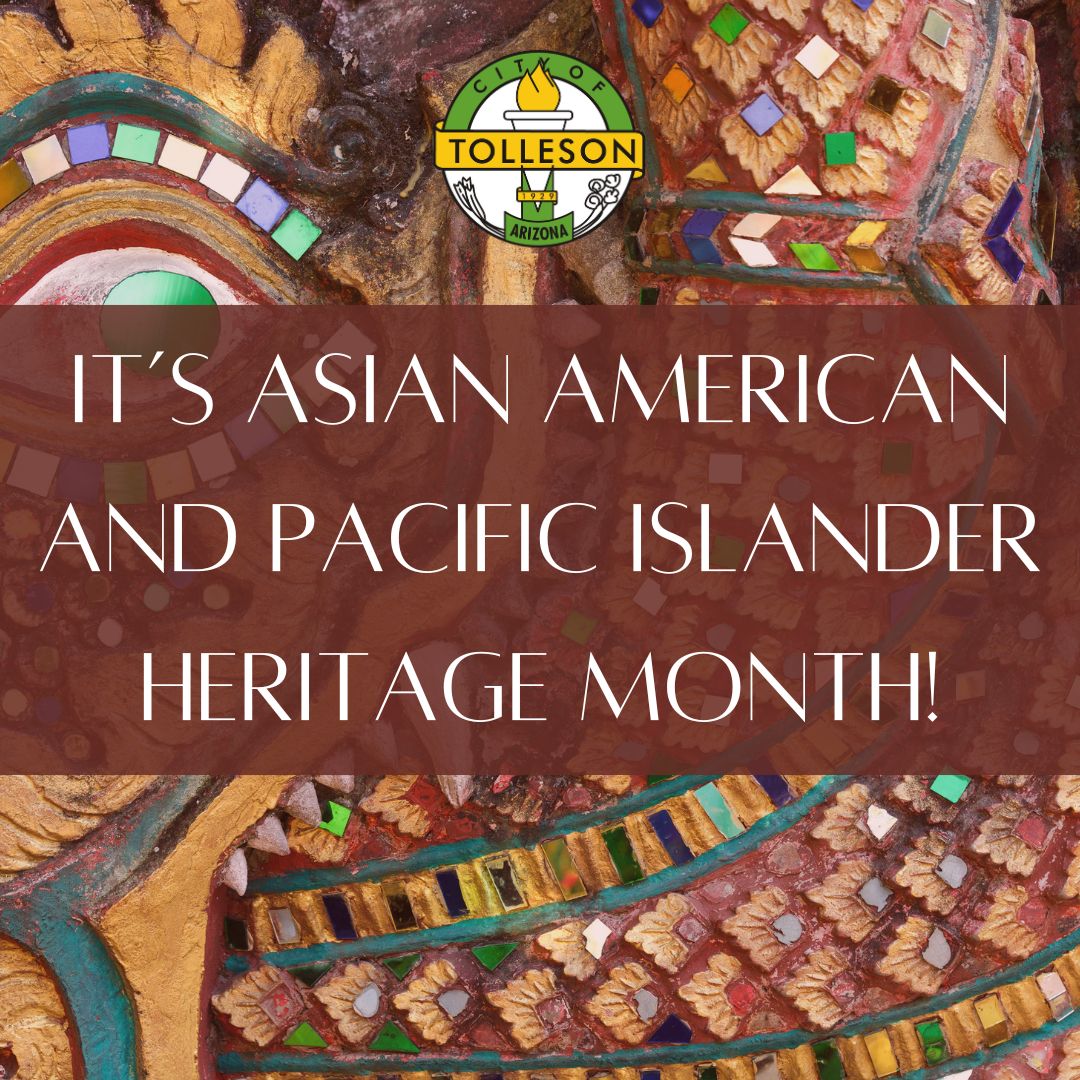 Tonight, May 28, 2024, at 6 PM, we'll present proclamations at the Tolleson City Council Meeting declaring May as Asian American and Pacific Islander Heritage Month 🌺🌏 and Older Americans Month .
Civic Center | 9055 W. Van Buren St.
#AAPIHeritageMonth 
tolleson.az.gov