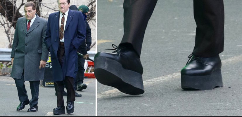 These are Anti-Trump platform shoes from the Robert DeNiro shoe collection.