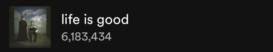 Let the Bunny Run 🐰

‘life is good’ just passed 6M Streams 

10M up next 🌐