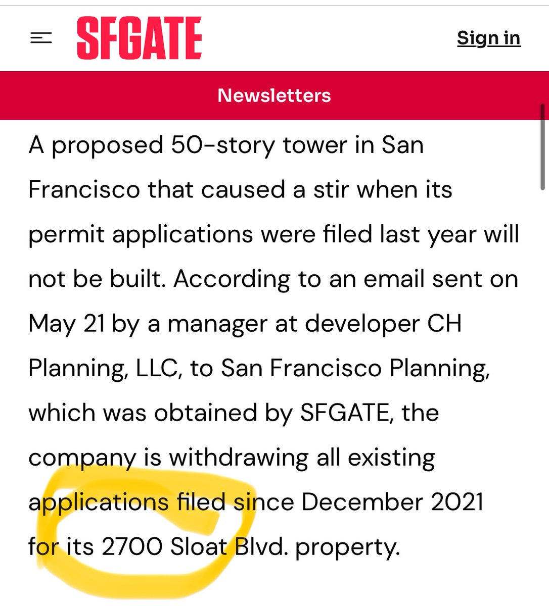PROPOSED TOWER OF BABEL IN SAN FRANCISCO AT 2700 SLOAT AVENUE CANCELLED. 

sfgate.com/local/article/…