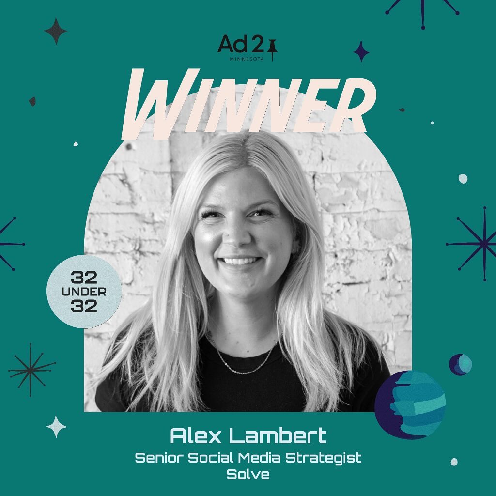 Our very own shooting star! We're thrilled to announce that Alex Lambert was named as one of AdFed’s 32 Under 32 winners this year. While Alex is technically on our social team, there’s nothing she can’t do. Way to go, AL!