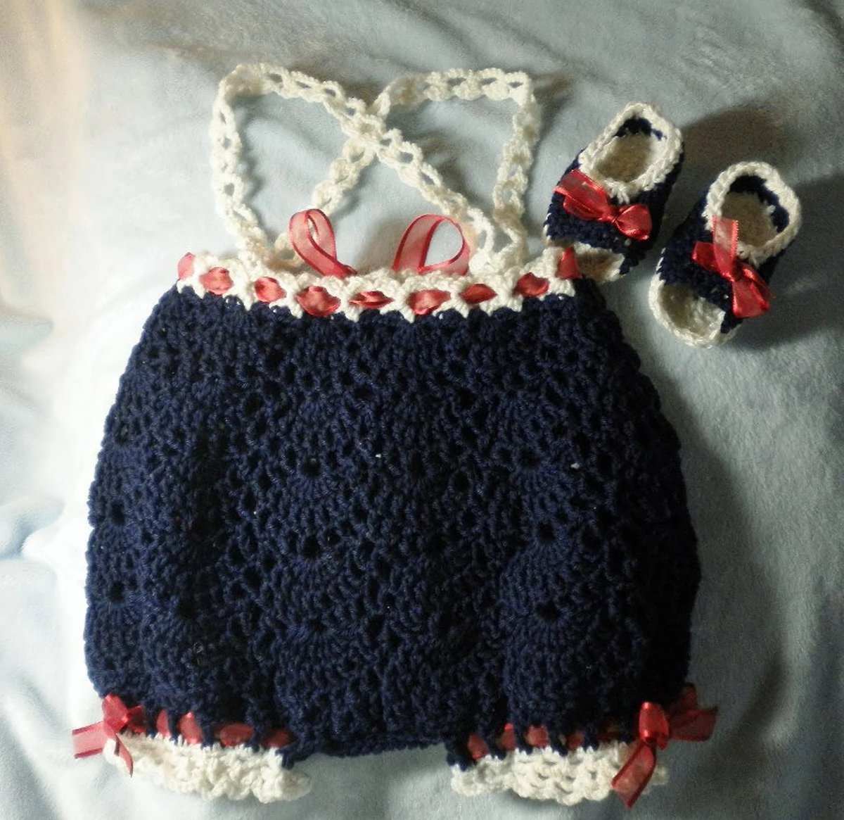 etsy.com/listing/228151… #EJWTT #CrochetedInfantSunsuitSandals #BabyCottonYarn